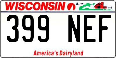 WI license plate 399NEF