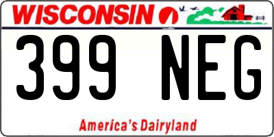 WI license plate 399NEG