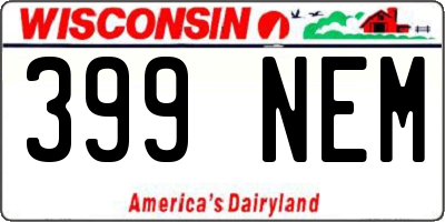 WI license plate 399NEM
