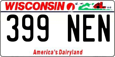 WI license plate 399NEN