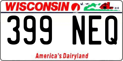 WI license plate 399NEQ