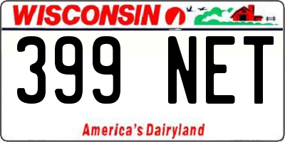 WI license plate 399NET