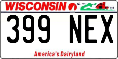 WI license plate 399NEX