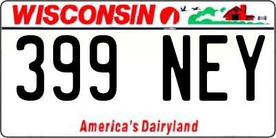 WI license plate 399NEY