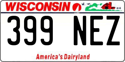 WI license plate 399NEZ