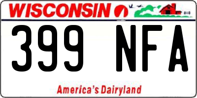 WI license plate 399NFA