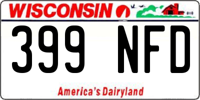 WI license plate 399NFD