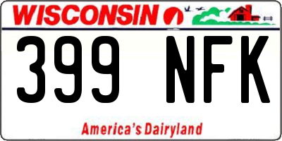 WI license plate 399NFK