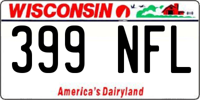 WI license plate 399NFL