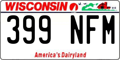 WI license plate 399NFM