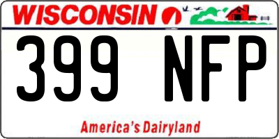 WI license plate 399NFP