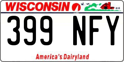 WI license plate 399NFY
