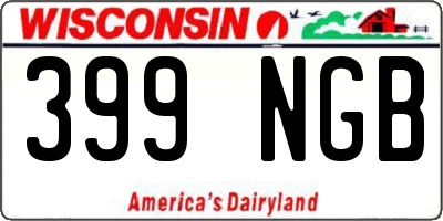 WI license plate 399NGB