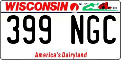 WI license plate 399NGC