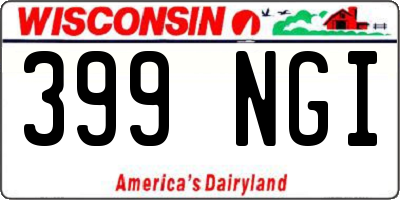 WI license plate 399NGI