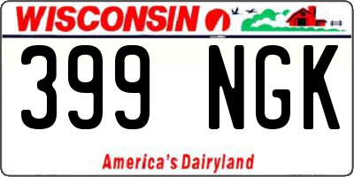 WI license plate 399NGK