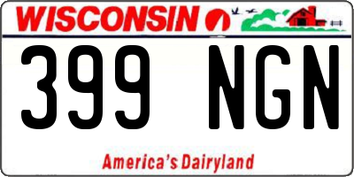 WI license plate 399NGN