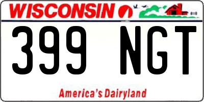 WI license plate 399NGT