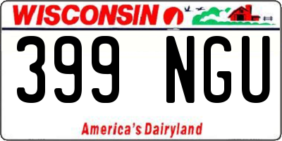 WI license plate 399NGU