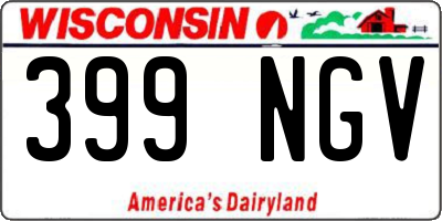 WI license plate 399NGV