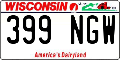 WI license plate 399NGW