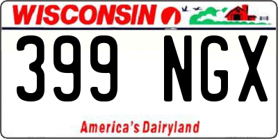 WI license plate 399NGX