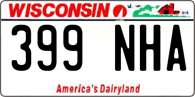 WI license plate 399NHA
