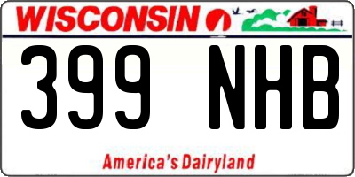 WI license plate 399NHB