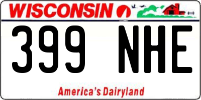 WI license plate 399NHE