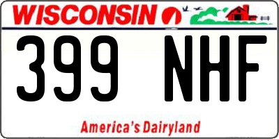 WI license plate 399NHF