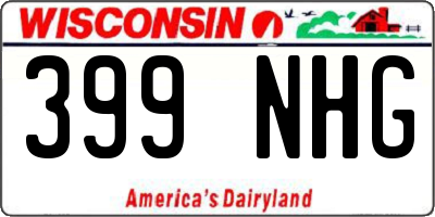 WI license plate 399NHG