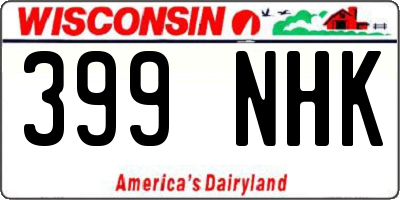 WI license plate 399NHK