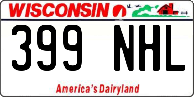 WI license plate 399NHL