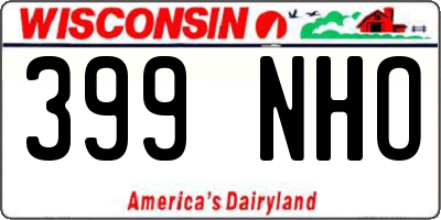 WI license plate 399NHO