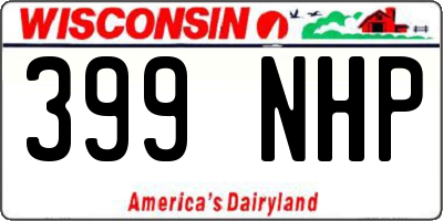 WI license plate 399NHP
