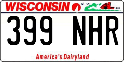 WI license plate 399NHR