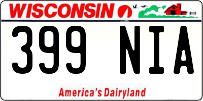 WI license plate 399NIA