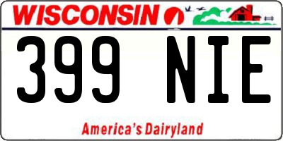 WI license plate 399NIE