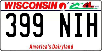 WI license plate 399NIH
