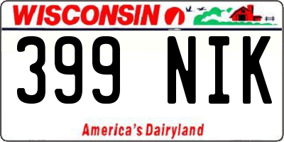 WI license plate 399NIK