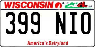 WI license plate 399NIO