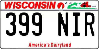 WI license plate 399NIR