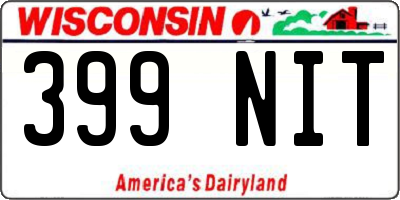 WI license plate 399NIT