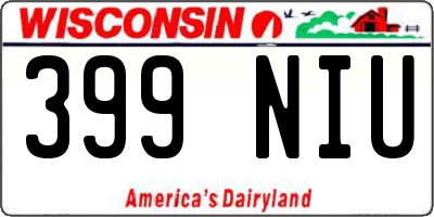 WI license plate 399NIU