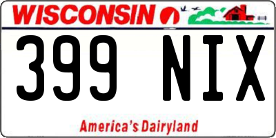 WI license plate 399NIX