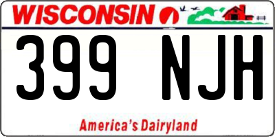 WI license plate 399NJH