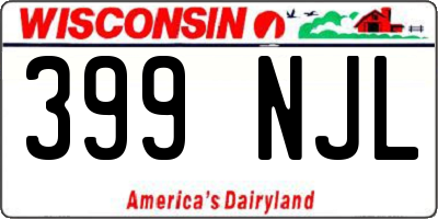 WI license plate 399NJL