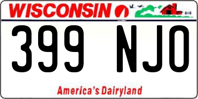 WI license plate 399NJO
