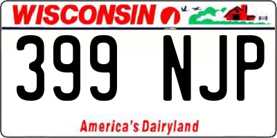 WI license plate 399NJP