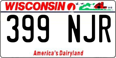 WI license plate 399NJR